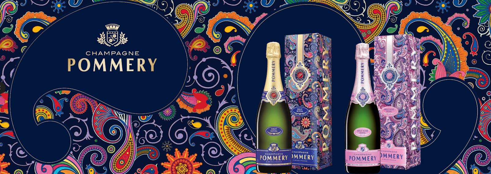 Champagne POMMERY: Kashmir Paisley-Design - - Gourmetwelten im Das Genussportal